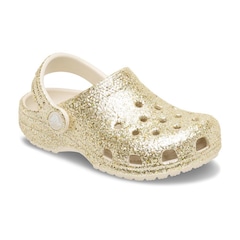 Sandália Crocs Classic Chunky Glitter Clog T  Sandstone - Infantil - Foto 2