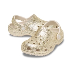 Sandália Crocs Classic Chunky Glitter Clog T  Sandstone - Infantil - Foto 4