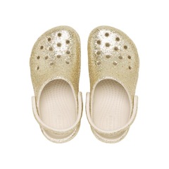 Sandália Crocs Classic Chunky Glitter Clog T  Sandstone - Infantil - Foto 5