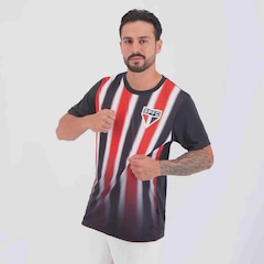 Camisa São Paulo Dry Tricolor Preta 10 Luciano Masculino - Foto 4