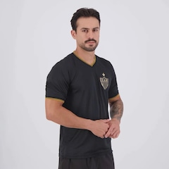 Camisa Atlético Mineiro Preta e Dourada 7 Hulk Masculino - Foto 3
