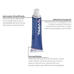Kit Remendo Reparo Vipal 30mm Câmara de Ar Bike com 30 Unidades + Cola - Foto 4