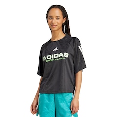 Camiseta adidas Jacquard Tiro x Common Goal Feminina - Foto 1