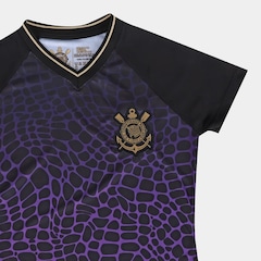 Camiseta Corinthians Coimbra Raglan Gola V Feminina - Foto 4