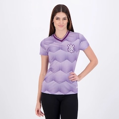 Camiseta Corinthians Coimbra Babylook Gola V Feminina - Foto 1