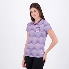 Camiseta Corinthians Coimbra Babylook Gola V Feminina - Foto 3