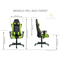 Cadeira Gamer Pelegrin em Couro PU Reclinável PEL-3012 - Foto 2