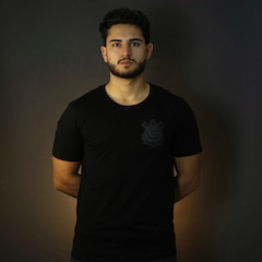 Kit 2 Camisetas Corinthians All Black Algodão Bordado Coimbra Masculina - Foto 2