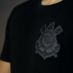 Kit 2 Camisetas Corinthians All Black Algodão Bordado Coimbra Masculina - Foto 3