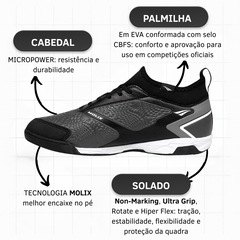 Chuteira Futsal Adulto Penalty Evolution Club Y-1 - Foto 3