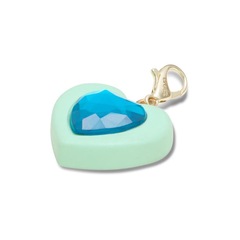Jibbitz Crocs Pingente de Coração Azul com Gema - Foto 2