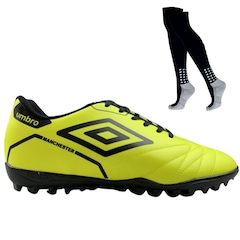 Kit Chuteira Society Adulto Umbro Manchester e Meião - Foto 1