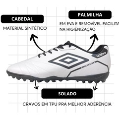 Kit Chuteira Society Adulto Umbro Manchester e Meião - Foto 3
