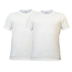 Kit 2 Camisetas Casuais Algodão Bordado Off White Dx Essentials - Masculino - Foto 1