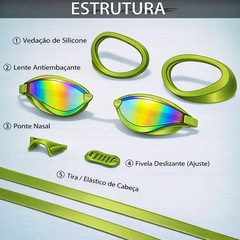 Óculos de Natação Gold Sports Snake Pro Performance 5.0 - Foto 7