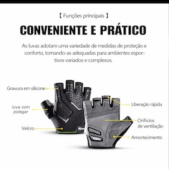 Luva Ciclismo Gold Sports Competition Gel Meio Dedos - Anti Slip Com Silicone e Respirável - Foto 2