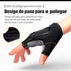 Luva Ciclismo Gold Sports Competition Gel Meio Dedos - Anti Slip Com Silicone e Respirável - Foto 3