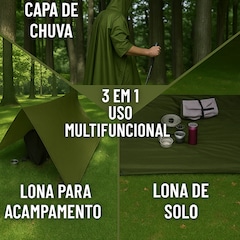 Capa Esportiva Gold Sports Ultra ProTérmico Com Capuz 3X1 Anti Chuva-Caminhadas-Acampamento - Foto 3