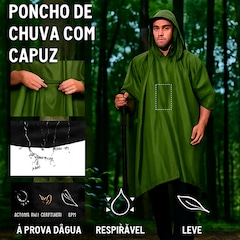 Capa Esportiva Gold Sports Ultra ProTérmico Com Capuz 3X1 Anti Chuva-Caminhadas-Acampamento - Foto 4