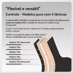 Kit Tênis de Mesa Boer 4.0 Series Carbon com Raquete 4 Estrelas e Bolsa de Transporte - Foto 7
