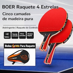Kit Tênis de Mesa Boer 4.0 Series Carbon com Raquete 4 Estrelas e Bolsa de Transporte - Foto 8