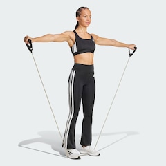 Calça Legging adidas Flare Optimé Essentials Três Listras Feminina - Foto 4