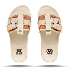 Chinelo Slide Hocks Shiba Cream Nuts Unissex - Foto 8