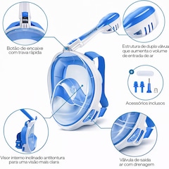 Mascara Subaquática de de Mergulho Gold Sports Full Face Confort Com Snorkel - Foto 2