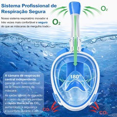 Mascara Subaquática de de Mergulho Gold Sports Full Face Confort Com Snorkel - Foto 6