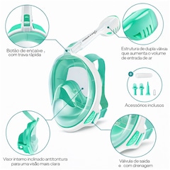 Mascara Subaquática de de Mergulho Gold Sports Full Face Confort Com Snorkel - Foto 2