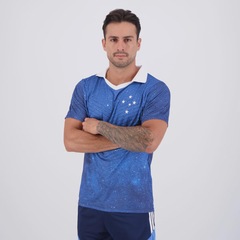 Camisa Polo Cruzeiro Céu Azul Masculina - Foto 3