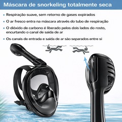Mascara Subaquática de de Mergulho Gold Sports Full Face Confort IV Com Snorkel - Foto 6