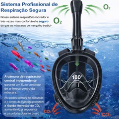 Mascara Subaquática de de Mergulho Gold Sports Full Face Confort IV Com Snorkel - Foto 7
