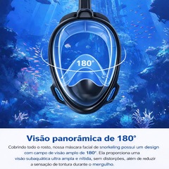 Mascara Subaquática de de Mergulho Gold Sports Full Face Confort IV Com Snorkel - Foto 8
