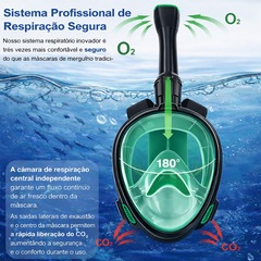 Mascara Subaquática de de Mergulho Gold Sports Full Face Confort IV Com Snorkel - Foto 7
