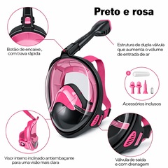 Mascara Subaquática de de Mergulho Gold Sports Full Face Confort IV Com Snorkel - Foto 5