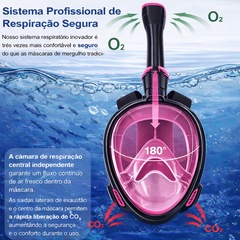 Mascara Subaquática de de Mergulho Gold Sports Full Face Confort IV Com Snorkel - Foto 7