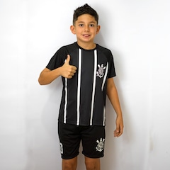 Conjunto do Corinthians Camisa + Shorts Recortes Número 10 Coimbra - Infantil - Foto 1