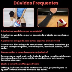 Kit Vôlei Joelheira Rehr Manguito Poker Power Profissional - Foto 6
