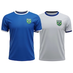 Kit 2 Camisas Brasil Torcedor Olden Sports Masculino - Foto 1