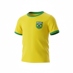 Camisa Brasil Uniforme 1 Torcedor Olden Sports Infantil - Foto 1