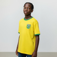 Camisa Brasil Uniforme 1 Torcedor Olden Sports Infantil - Foto 3