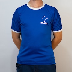 Camisa Brasil Uniforme 2 Torcedor Estrela Azul Olden Sports - Masculino - Foto 3