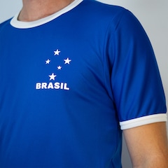 Camisa Brasil Uniforme 2 Torcedor Estrela Azul Olden Sports - Masculino - Foto 4