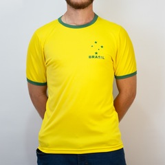 Camisa Brasil Uniforme 1 Torcedor Estrela Amarelo Olden Sports - Masculino - Foto 3