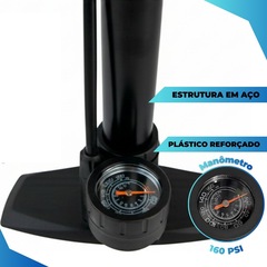 Bomba de ar bicicleta Absolute Nero 2 com manômetro 160 PSI - Foto 3