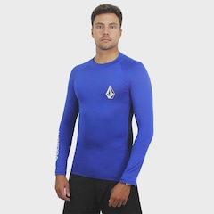 Camiseta de Lycra Volcom Lido Solid Blue - Masculina - Foto 1