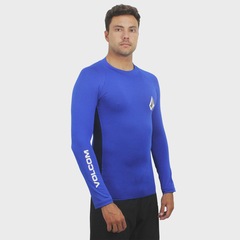 Camiseta de Lycra Volcom Lido Solid Blue - Masculina - Foto 3