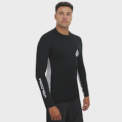 Camiseta de Lycra Volcom Lido Solid Black - Masculina - Foto 3