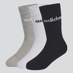 Kit Meia Adidas Linear CRW - 3 Pares - Infantil - Foto 1